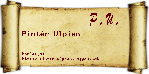 Pintér Ulpián névjegykártya